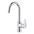 Grohe BauEdge L-size bateria umywalkowa z obrotową wylewką, odpływ z cięgnem 23760001