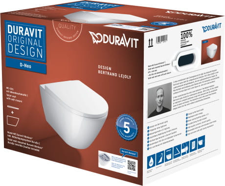 Duravit D-Neo SET miska podwieszana 54x36,5cm Rimless z deską wolnoopadajacą 45770900A1