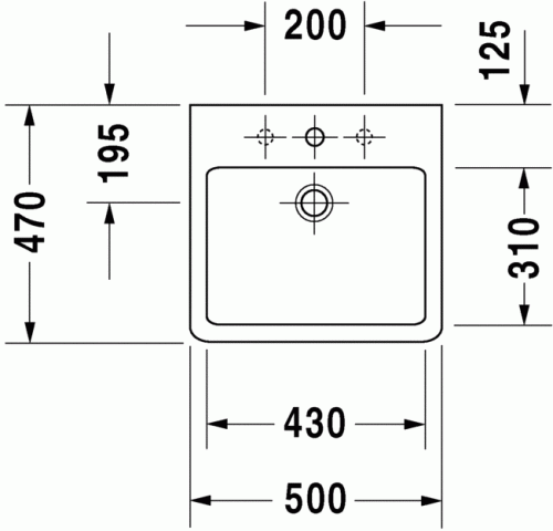 Duravit Vero umywalka nabalatowa 50x47cm 0454500027