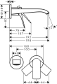 HansGrohe Vivenis bateria umywalkowa podtynkowa, element zewnetrzny, czarny mat 75050670