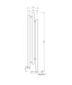 Imers Cubic 2 grzejnik łazienkowy 230x1660mm, biały 2522