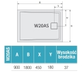Sanswiss Livada brodzik prostokątny 90x180cm, biały W20AS09018004