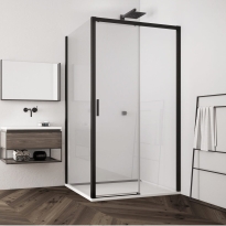 Sanswiss Top-Line S kabina prostokątna 90x140cm, drzwi przesuwne, prawa, profil czarny mat, szkło bezbarwne TLS2D140TOPF20900607