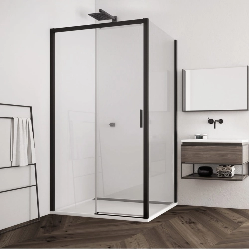Sanswiss Top-Line S kabina prostokątna 140x90cm, drzwi przesuwne, lewa, profil czarny mat, szkło bezbarwne TLS2G140TOPF20900607