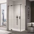 Sanswiss Cadura Black Line kabina prostokątna 140x90cm, lewa, profil czarny mat, szkło bezbarwne CA13G1400607+CAT10900607