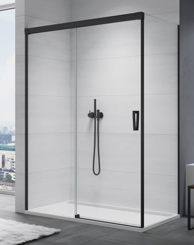 Sanswiss Cadura Black Line kabina prostokątna 140x75cm, lewa, profil czarny mat, szkło bezbarwne CAS2G140CAST0750607