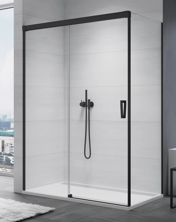 Sanswiss Cadura Black Line kabina prostokątna 140x75cm, lewa, profil czarny mat, szkło bezbarwne CAS2G140CAST0750607