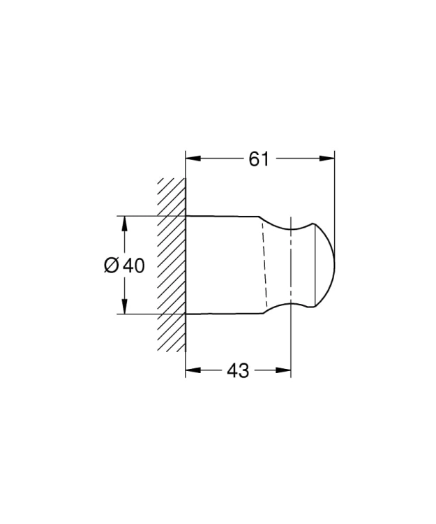GROHE Relexa uchwyt punktowy ścienny, chrom 28605000