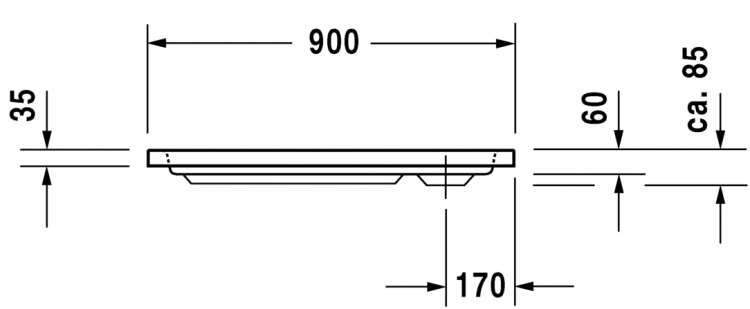 Duravit D-code brodzik kwadratowy 90x90x6cm, biały 720102000000000