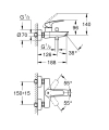 GROHE Eurosmart New bateria wannowa ścienna 33300003