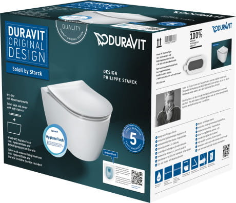 Duravit Solei by Starck SET miska podwieszana 54x37cm HygieneFlush z deską wolnoopadajacą 45910920A1