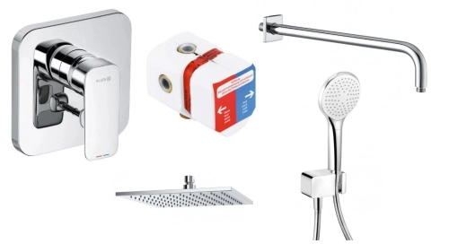Kludi PURE&STYLE komplet prysznicowy podtynkowy z deszczownicą 404190575-01