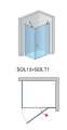 Sanswiss Solino SOL13+SOLT1 kabina prostokatna 140x70cm z drzwiami skrzydłowymi, profil srebrny połysk, szkło bezbarwne SOL131400SOLT107005007