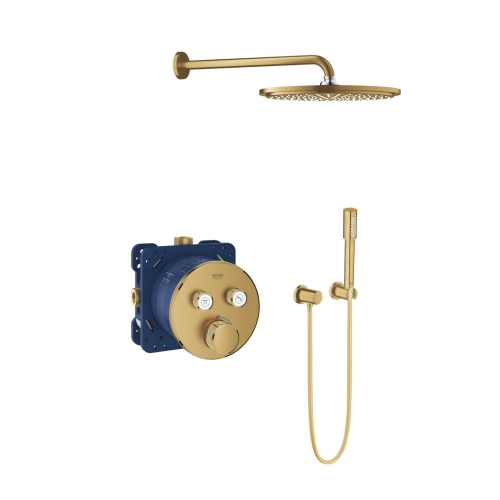 GROHE Grohtherm SmartControl komplet prysznicowy podtynkowy z deszczownicą ścienną, złoty szczotkowany - brushed cool sunrise 29119GN0-04