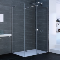 Huppe Xtensa pure kabina prostokątna 122,4-143,6x90cm, prawa, profile srebrny połysk, szkło bezbarwne AP XT0205.069.322+XT0307.069.322
