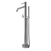 Paffoni Light bateria wannowa wolnostojąca, stal szczotkowana LIG032ST+LIG030