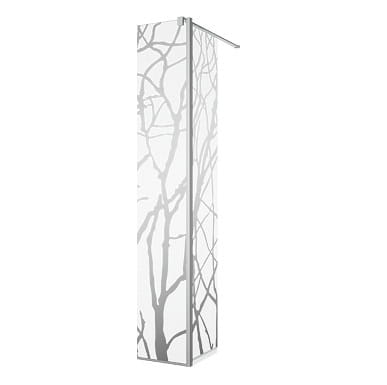 SANSWISS Easy element ruchomy 420 mm, lewy, profil srebrny połysk, szkło wzór drzewo BTE2.L.0420.50.62