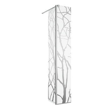 SANSWISS Easy element ruchomy 420 mm, prawy, profil srebrny połysk, szkło wzór drzewo BTE2.R.0420.50.62