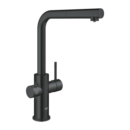 Grohe Blue Home zestaw startowy z wylewką w kształcie L, aksamitna czerń 31539KS0