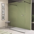SANSWISS Walk-In EASY STR4P SOLO ścianka wolnostojąca 140cm, profile czarny mat, szkło bezbarwne STR4P1400607+SMGE2061250
