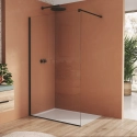 SANSWISS Walk-In EASY STR4P ścianka wolnostojąca na wymiar, czarny mat STR4PSM10607