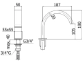 Paffoni Level wylewka wannowa ZBOC039CR