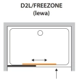 Sanplast Free Zone drzwi przesuwne 110cm(107-110,4cm), lewe D2L/FREEZONE-110, szkło bezbarwne, profile czarny mat 600-271-3130-59-401