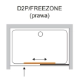 Sanplast Free Zone drzwi przesuwne 110cm(107-110,4cm), prawe D2L/FREEZONE-110, szkło bezbarwne, profile czarny mat 600-271-3140-59-401