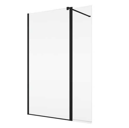 SANSWISS Walk-In EASY STR4P ścianka boczna wolnostojąca 80cm+42cm, czarny mat STR4P0800607+BTE304060607