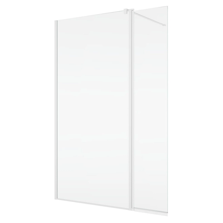 SANSWISS Walk-In EASY STR4P ścianka boczna wolnostojąca 80cm+40,6cm, biały mat STR4P0800907+BTE304060907