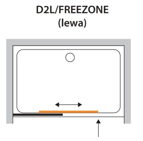 Sanplast Free Zone drzwi przesuwne 150cm(147-150,4cm), lewe D2L/FREEZONE-150, szkło bezbarwne, profile czarny mat 600-271-3210-59-401