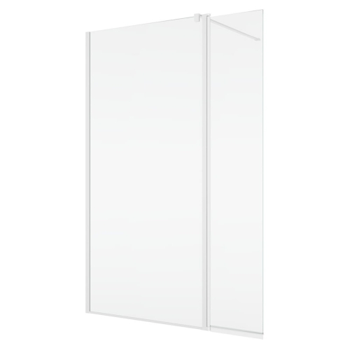 SANSWISS Walk-In EASY STR4P ścianka boczna wolnostojąca 100cm+40,6cm, biały mat STR4P1000907+BTE304060907