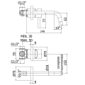 Paffoni Light bateria umywalkowa podtynkowa wylewka l-248mm, chrom LIG007CR70