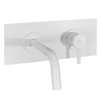Paffoni Light bateria umywalkowa podtynkowa wylewka l-248mm, biały mat LIG106BO