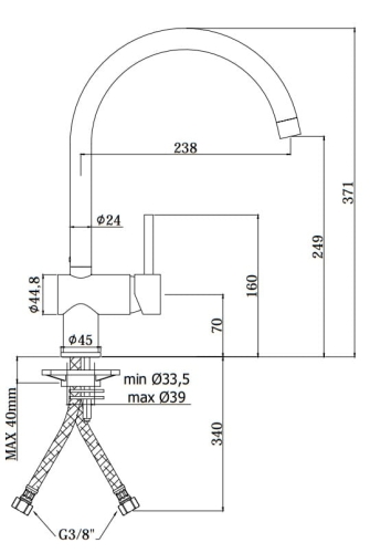 Paffoni Light bateria zlewozmywakowa, biały mat LIG280BO