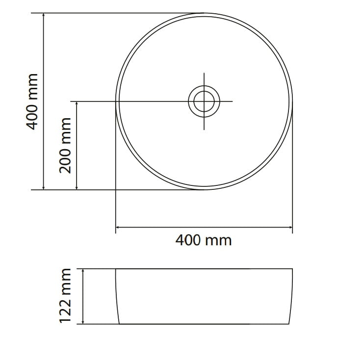 Vitalle Lukka Ring 40 umywalka nablatowa 40x12,2cm, biała 19744011121000VL