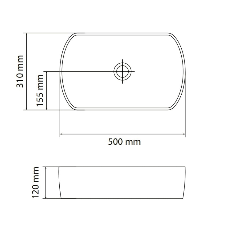 Vitalle Lukka Oval 50 umywalka nablatowa 50x31x12cm, biała 31745011121000VL