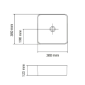 Vitalle Roana Quadro umywalka nablatowa 38x38x12,5cm, biała 20743811121000VL