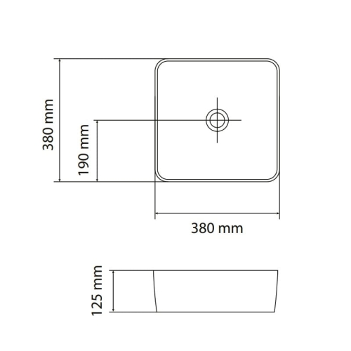 Vitalle Roana Quadro umywalka nablatowa 38x38x12,5cm, biała 20743811121000VL