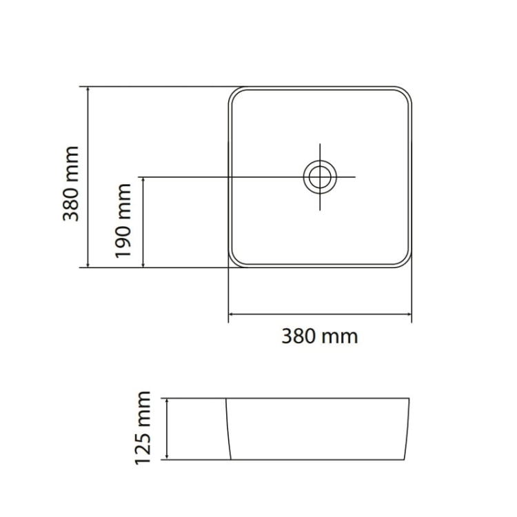 Vitalle Roana Quadro umywalka nablatowa 38x38x12,5cm, biała 20743811121000VL