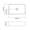 Vitalle Roana Square 50 umywalka nablatowa 50x31x12cm, biała 32745011121000VL