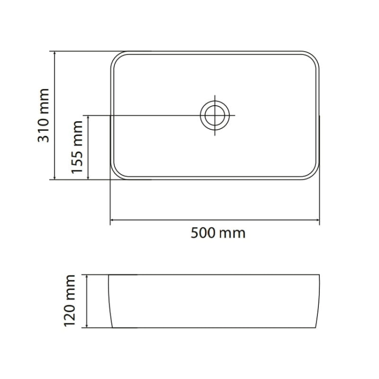 Vitalle Roana Square 50 umywalka nablatowa 50x31x12cm, biała 32745011121000VL