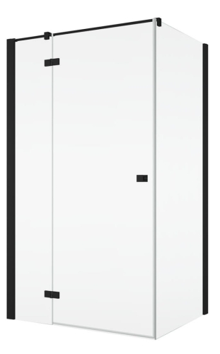 SANSWISS Annea black kabina kwadratowa 90x90cm, drzwi skrzydłowe, lewa, profil czarny mat, szkło bezbarwne AN13G0900ANT109000607