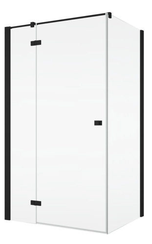 SANSWISS Annea black kabina kwadratowa 80x80cm, drzwi skrzydłowe, lewa, profil czarny mat, szkło bezbarwne AN13G0800ANT108000607