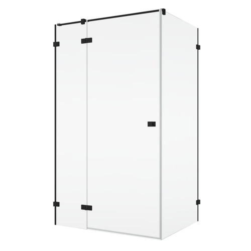 SANSWISS Annea black kabina prostokątna 100x80cm, drzwi skrzydłowe, lewa, profil czarny mat, szkło bezbarwne AN13WG1000ANTW108000607