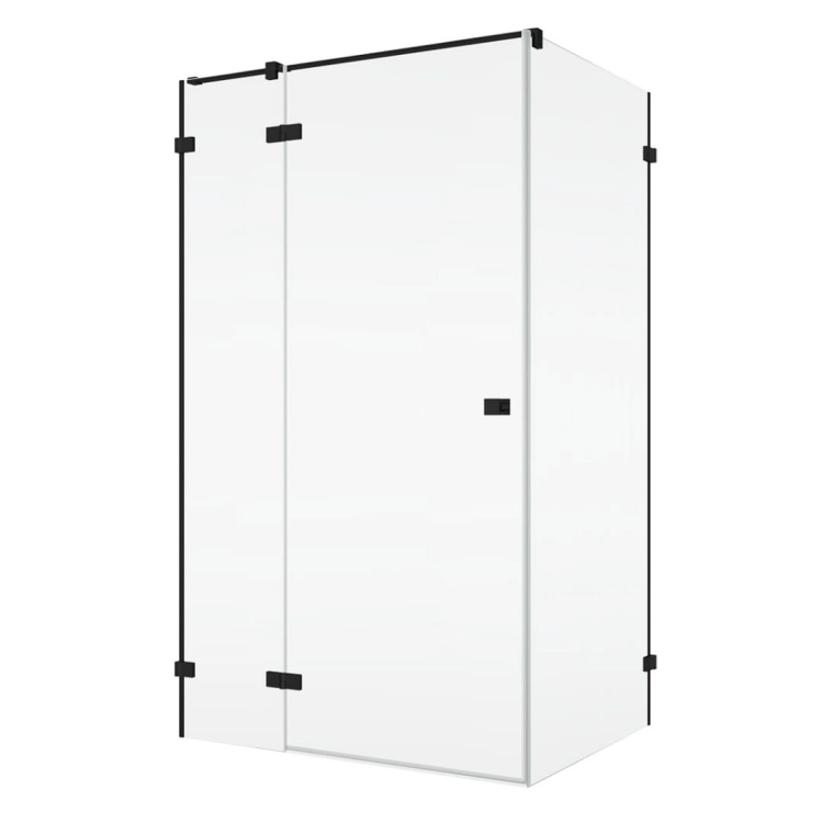 SANSWISS Annea black kabina prostokątna 100x80cm, drzwi skrzydłowe, lewa, profil czarny mat, szkło bezbarwne AN13WG1000ANTW108000607