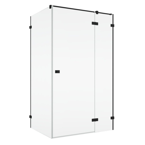 SANSWISS Annea black kabina prostokątna 100x80cm, drzwi skrzydłowe, prawa, profil czarny mat, szkło bezbarwne AN13WD1000ANTW108000607