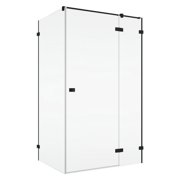 SANSWISS Annea black kabina prostokątna 100x80cm, drzwi skrzydłowe, prawa, profil czarny mat, szkło bezbarwne AN13WD1000ANTW108000607