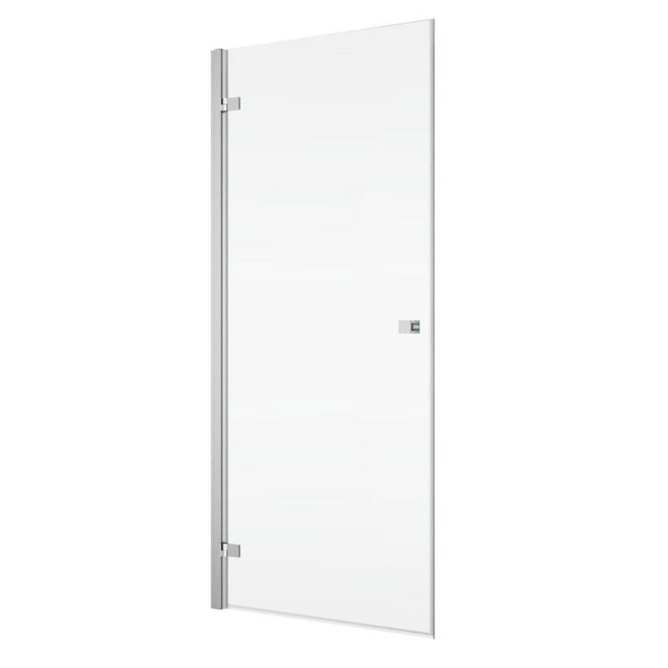 Ronal Annea drzwi skrzydłowe 90cm(88,4-90cm), lewe, profile srebrny połysk, szkło bezbarwne AN1CG09005007
