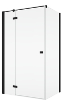 SANSWISS Annea black kabina prostokątna 120x100cm, lewa, drzwi skrzydłowe, profil czarny mat, szkło bezbarwne AN13G1200ANT110000607